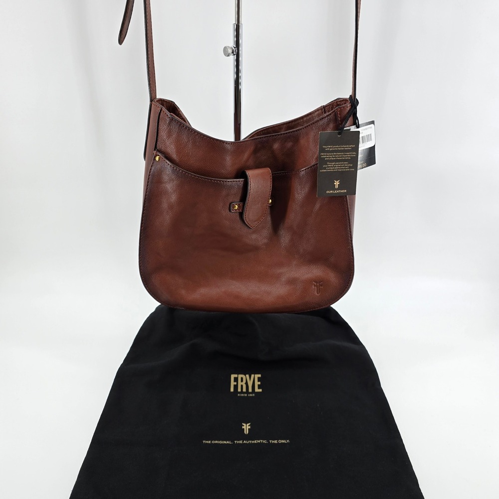 Frye Melissa Hobo Crossbody Bag Italian Leather Burnt Orange MSRP $198 NWT